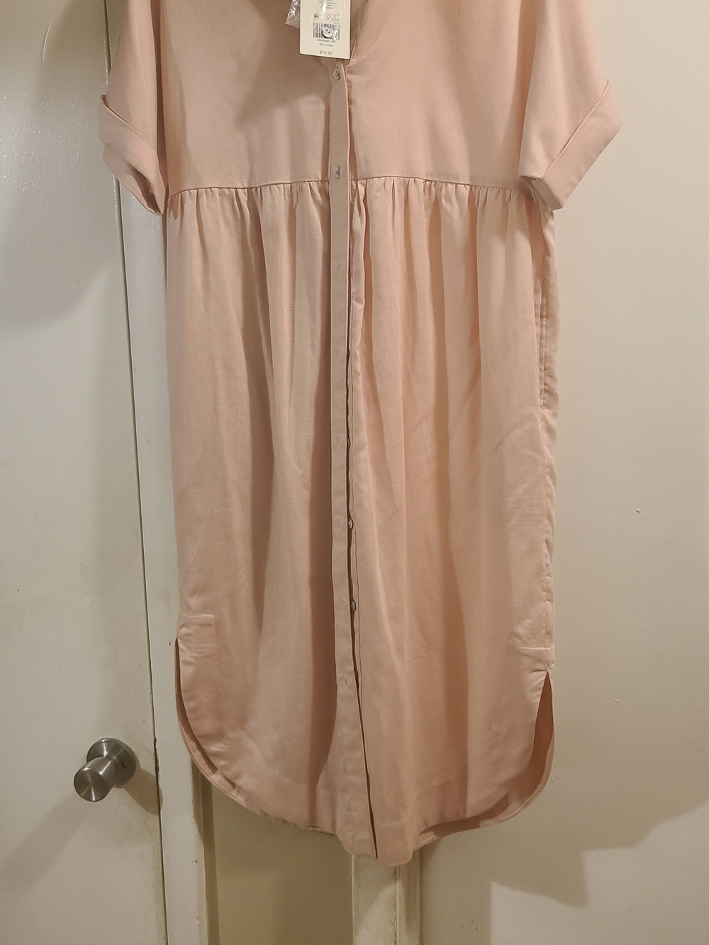 belk Pale Blush Button-Front Casual Dress